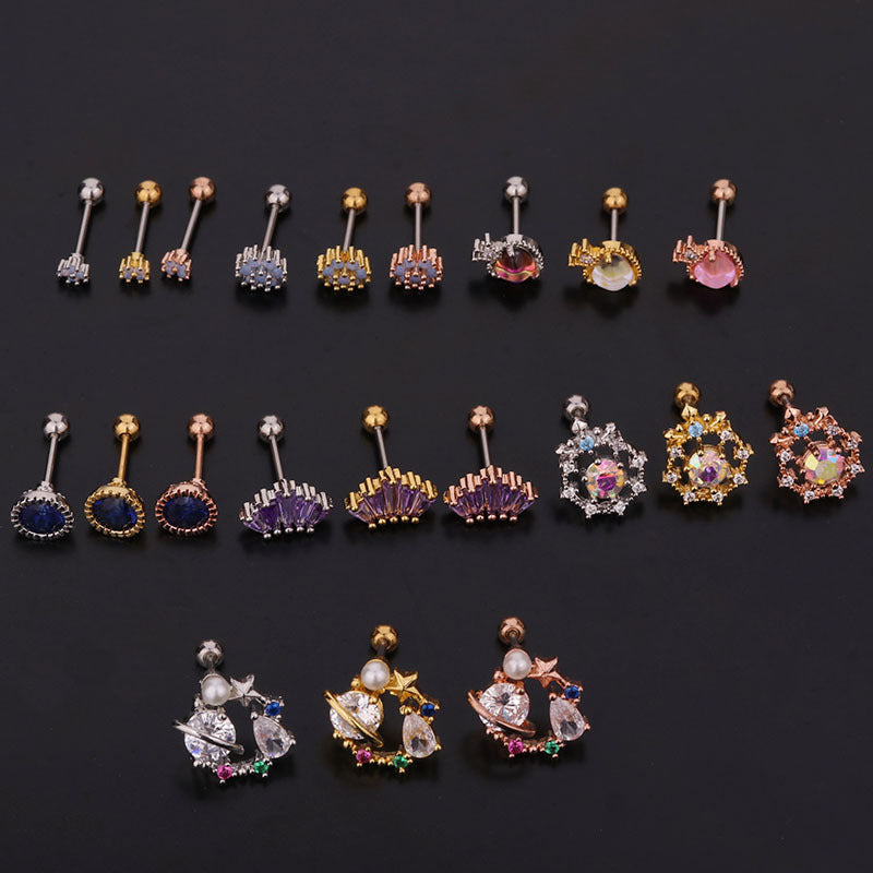 20G Cartilage Tiny Stud Earrings - Flat Back Crystal Earrings for Women | HSPJ258 | Perfect for Daily Wear, Parties & Gifts