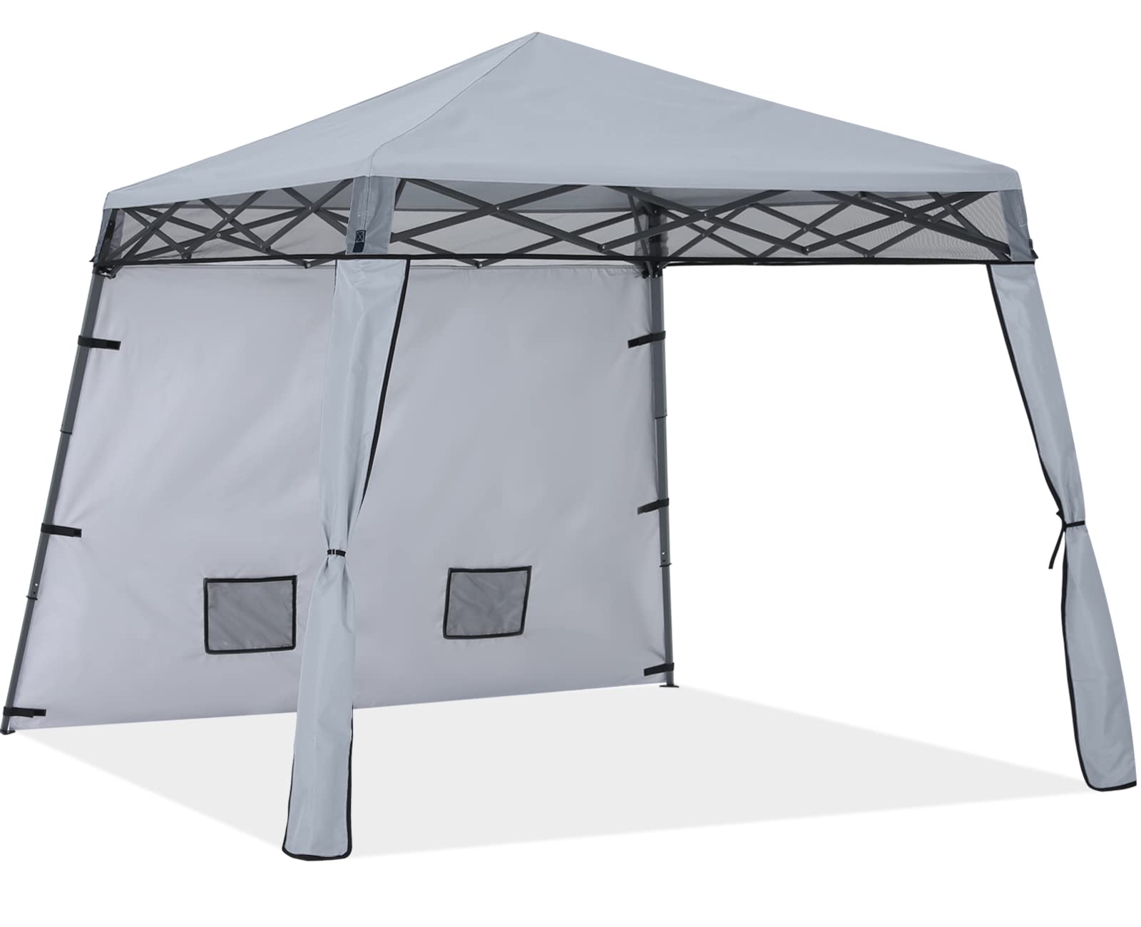 COOSHADE 8x8 ft Portable Beach Canopy with 6x6 ft Top - Lightweight Pop Up Sun Shade Shelter for Outdoor, Camping, Picnics & Backyard (Grey) - Perfect for Beach Days, Poolside Lounging & Family Gatherings