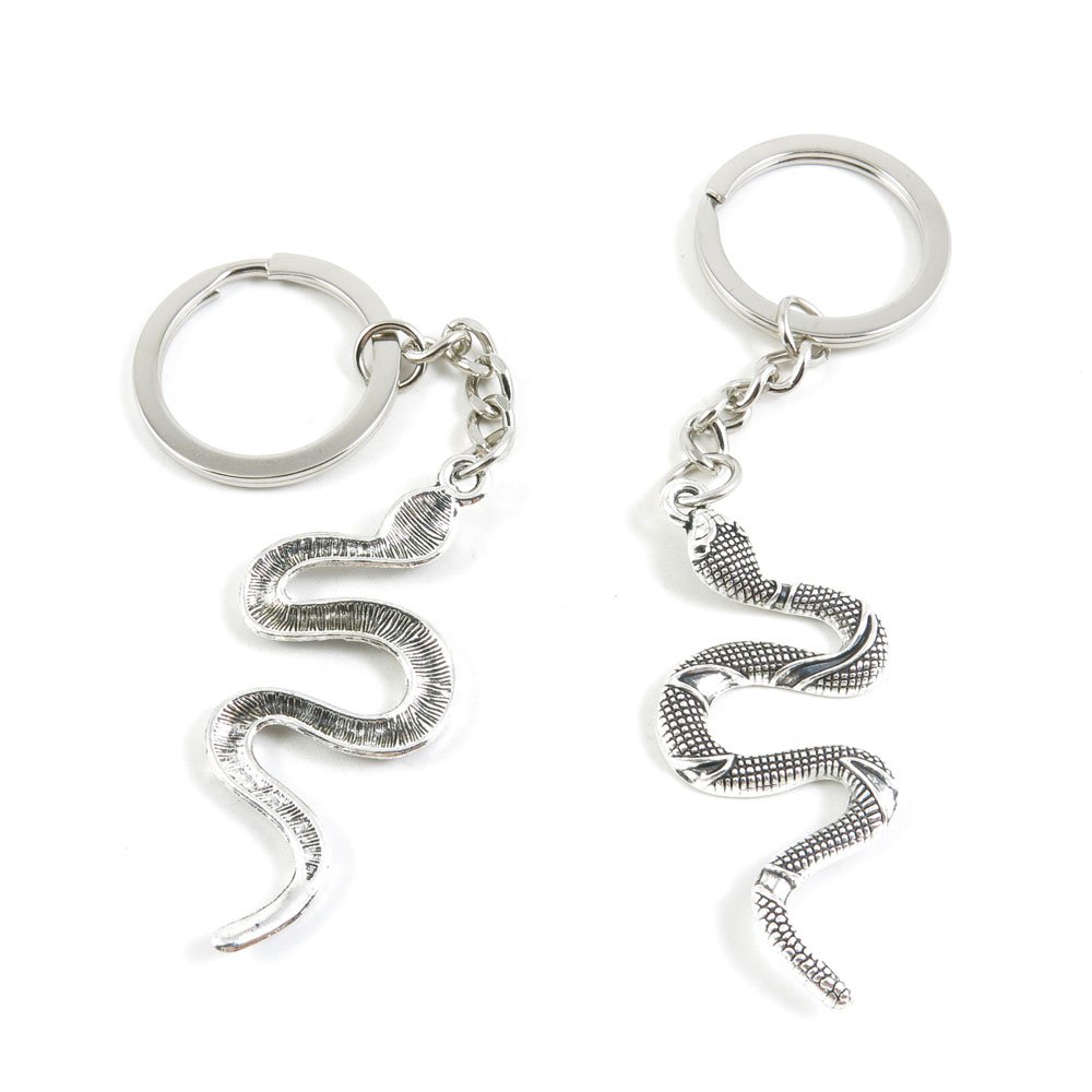 Fashion Jewelry Keychain - Snake Design Key Ring for Car Keys, House Keys & Gift Giving - Bulk Wholesale Key Tags for Retailers & Party Favors (G0SK1)