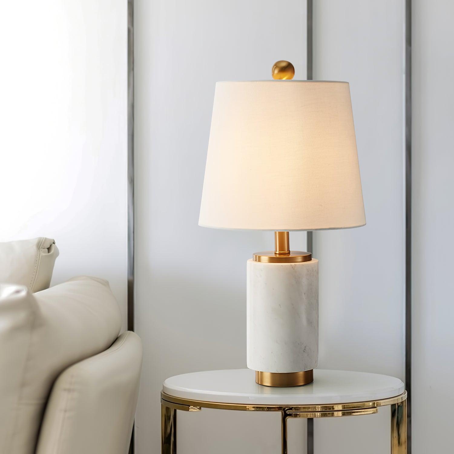 Elegant Joan Marble Table Lamp - Modern Home & Office Decor Lighting for Bedroom, Living Room, and Study Desk