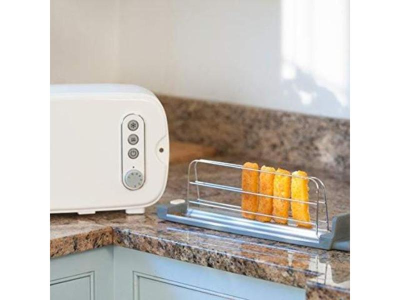 BergHOFF Seren 2-Piece Side Loading Toaster with Silver/Chrome Panel - Perfect for Breakfast, Brunch & Small Kitchens - Compact & Stylish Toaster for Bagels, Bread & Pastries