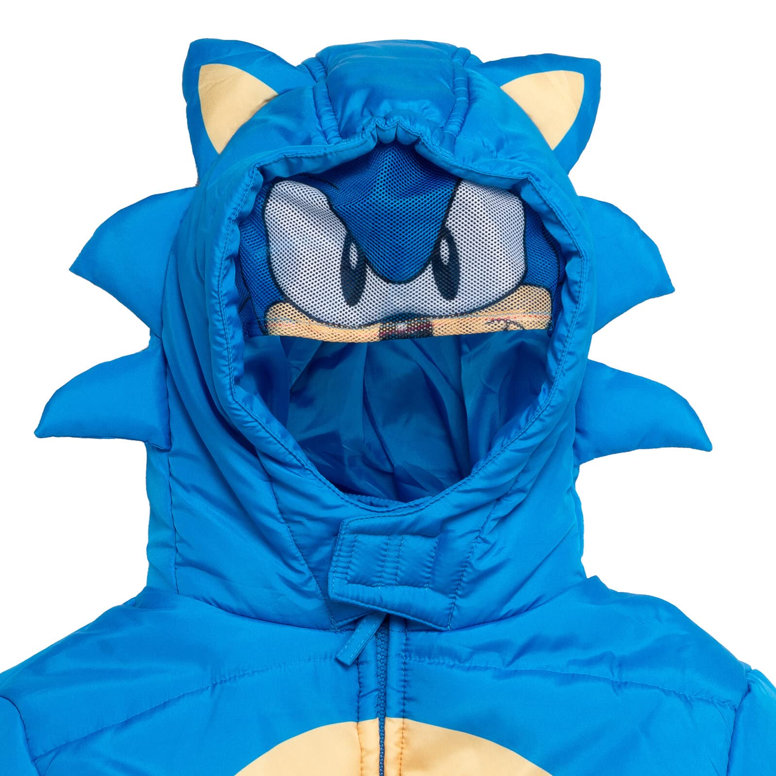 SEGA Sonic the Hedgehog Puffer Jacket for Kids - Warm Zip Up Hooded Winter Coat (Sizes 4-16) - Perfect for School, Outdoor Play & Cold Weather Adventures