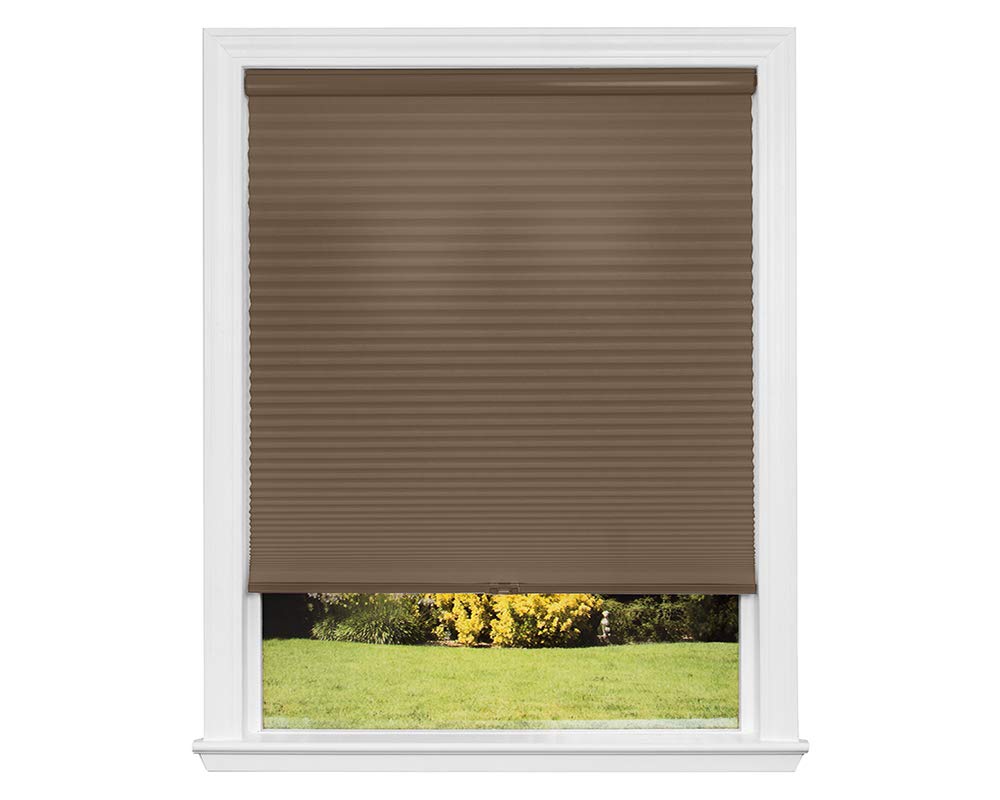 Artisan Select Cordless Cellular Light Filtering Shades - No Tools Custom Fit, Mocha Color, 39 5/8