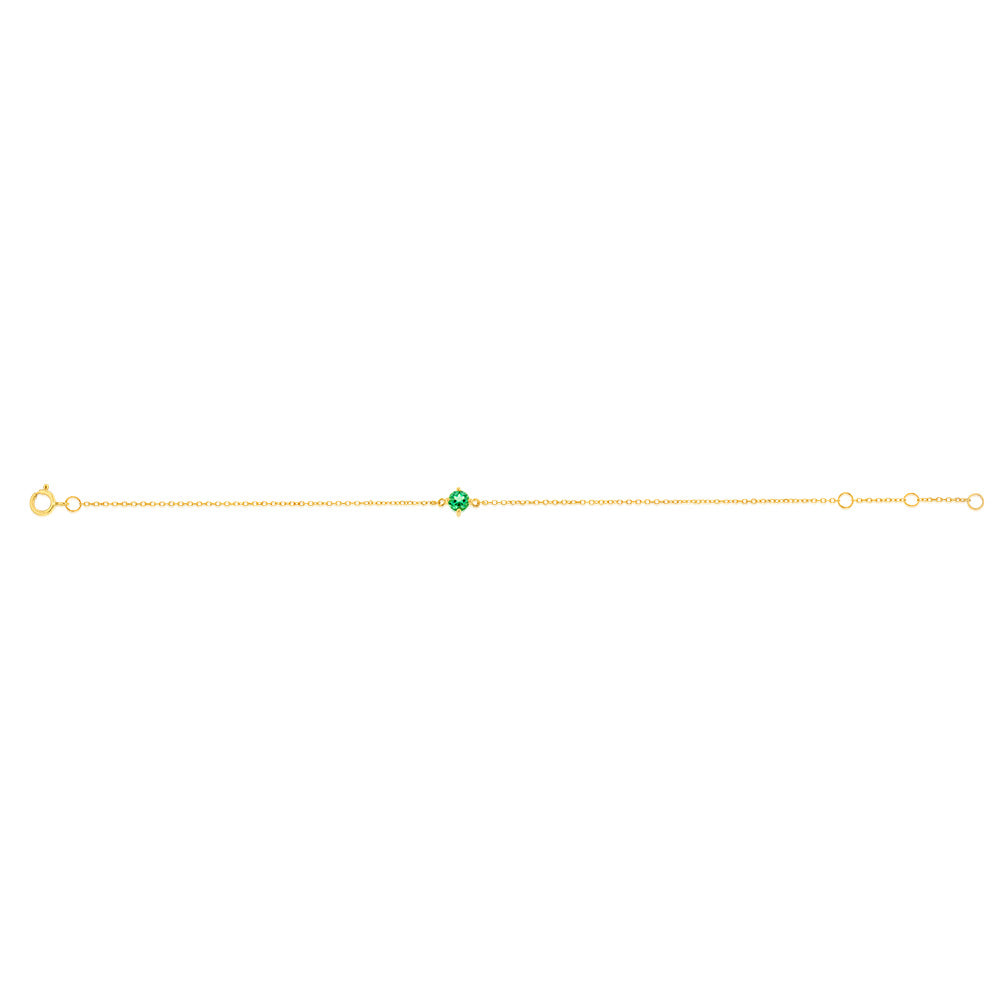 0.24 Carat Lab-Created Emerald Adjustable Bracelet - 17cm 9ct Yellow Gold for Women - Perfect for Gifts, Weddings & Special Occasions