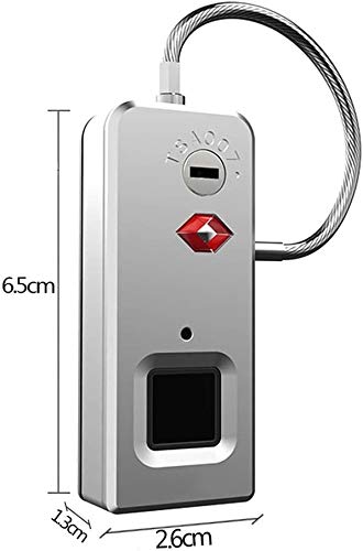 Fingerprint Padlock - Secure One-Touch Open Smart Lock with USB Charging | Ideal for Gym Lockers, School Lockers, Travel Suitcases, Fence Gates & Storage (Silver) | Waterproof & Durable for Outdoor & Indoor Use