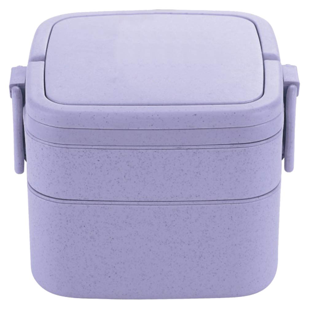 Hemoton Leak-Proof Bento Box - 2-Layer Microwave & Dishwasher Safe Lunch Container for Kids & Adults - Perfect for School, Office, Picnics and Meal Prep