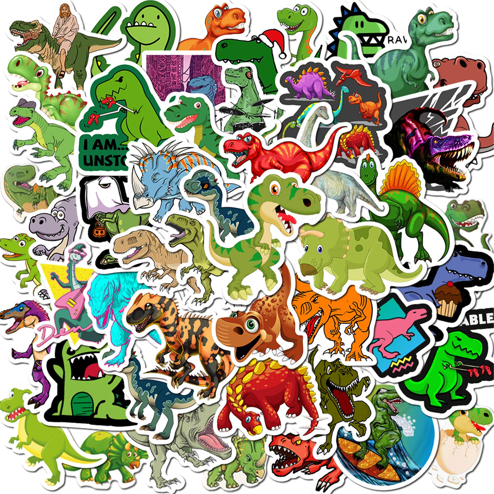 Dinosaur Stickers for Water Bottles & Laptop - Cute VSCO Vinyl Decals, Waterproof Kids Stickers for Girls - Perfect for School Supplies, DIY Crafts & Room Decor