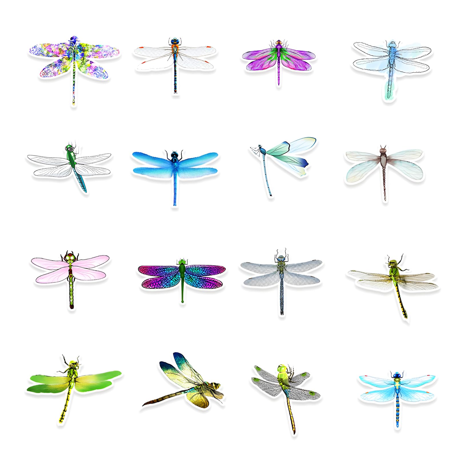 50 Pcs Waterproof Animal Stickers for Water Bottles, Laptop, Tablet, Luggage & Phone - Cute Vinyl Decals for Kids, Teens & Adults (Dragonfly Design) - Perfect for School, Office, Travel & DIY Crafts