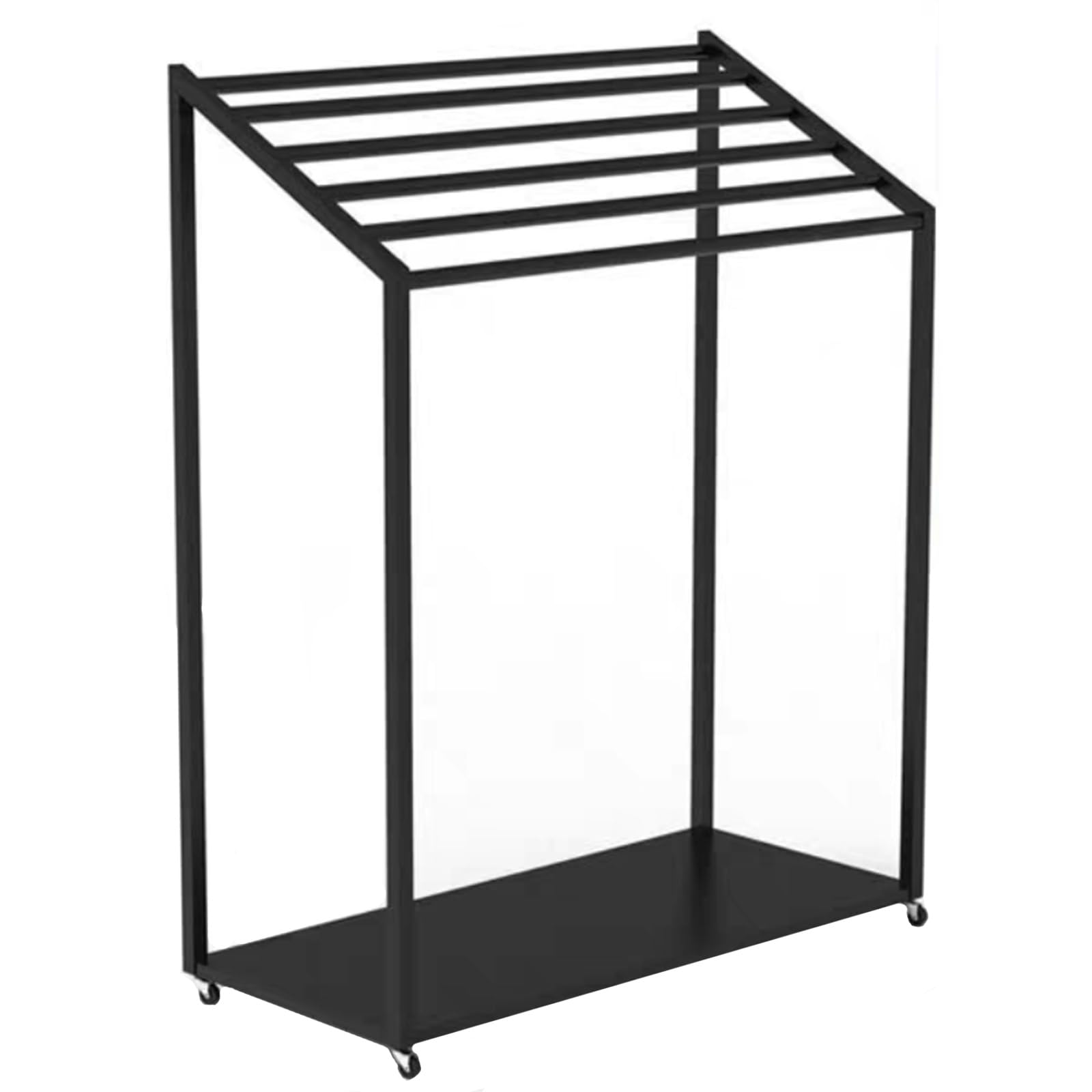 AMUFJJ Adjustable Yoga Mat Rack with Wheels - Yoga Mat & Towel Organizer Stand for Home Gym & Studio - Portable Exercise Equipment Storage (Black, 85x45x120cm) - Perfect for Small Spaces & Yoga Mat Drying