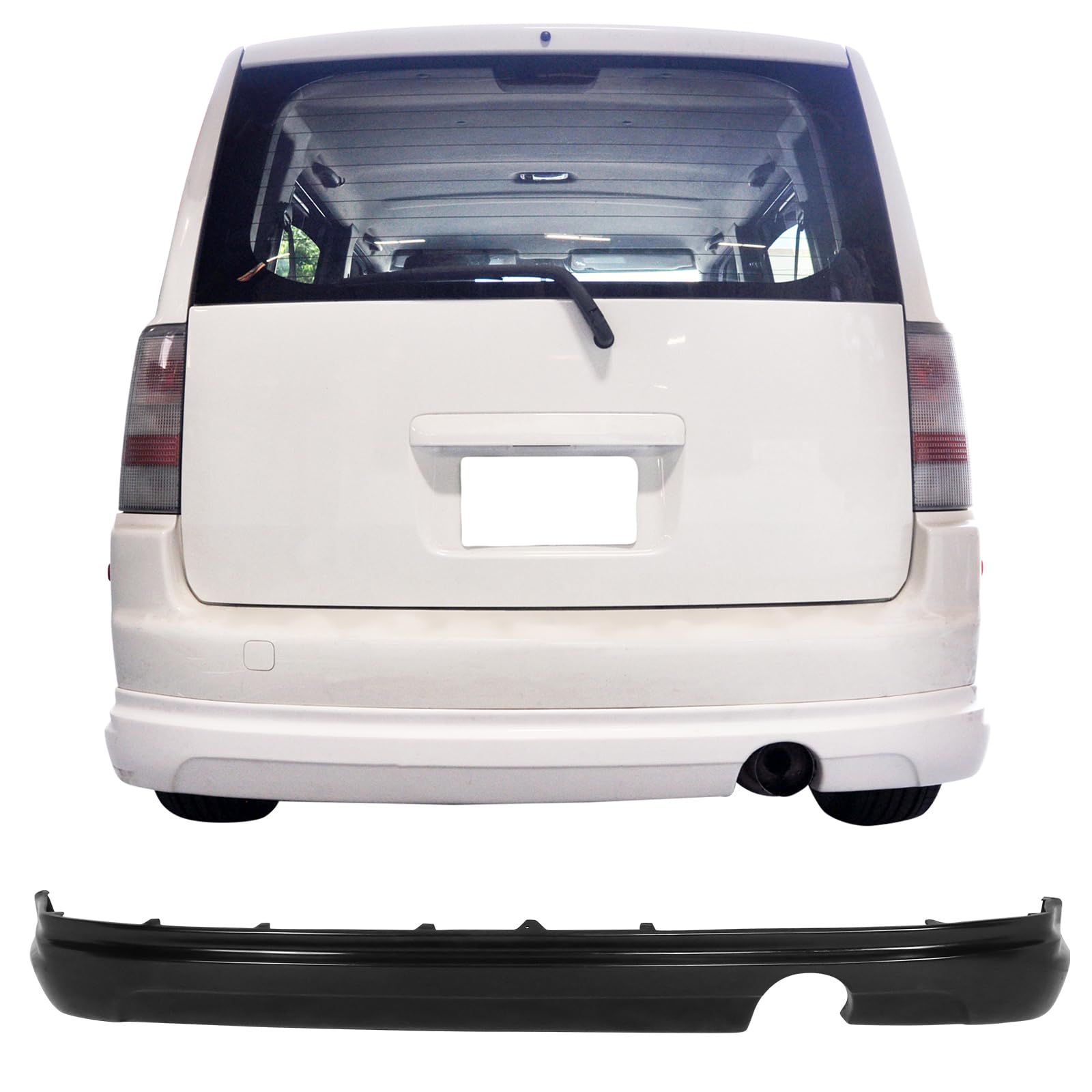 IKON MOTORSPORTS K-Style PU Black Rear Bumper Lip Spoiler Splitter for 2003-2007 SCION XB | Enhances Aerodynamics & Sporty Look | Perfect for Car Enthusiasts & Street Racing