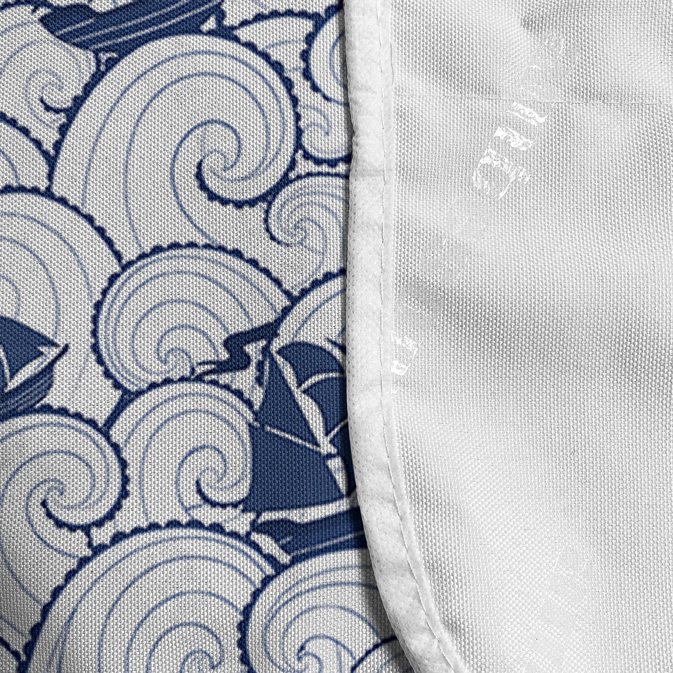 Ambesonne Waterproof Microwave Cover - Nautical Ship & Ocean Waves Design, 36