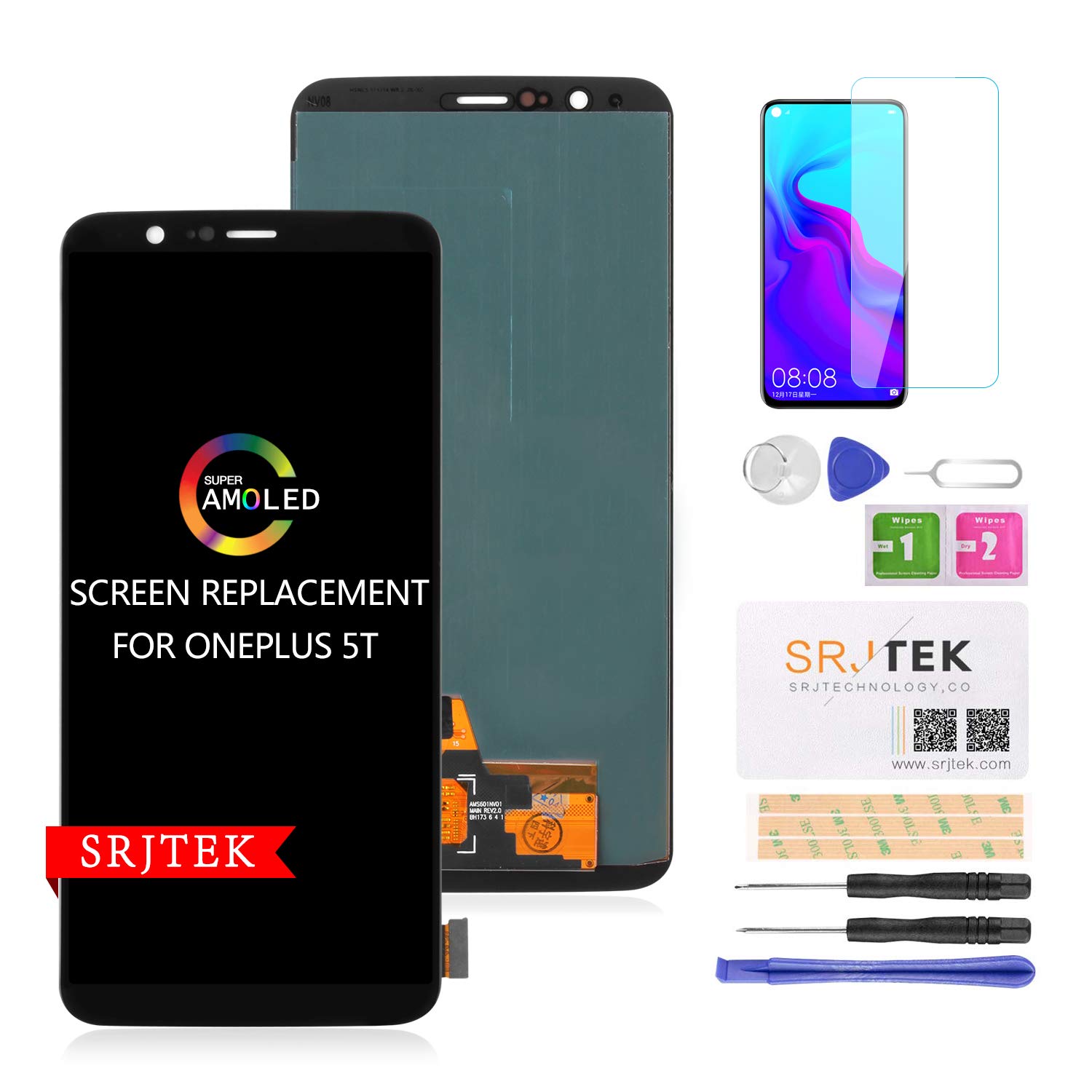 Original Title: for Onleplus 5T A5010 AMOLED Screen Replacement Display, LCD Touch Digitizer Glass for Oneplus Five T 1+5T Repair Parts Assembly Kits, Tempered Glass Protector Include    Optimized Title: OnePlus 5T A5010 AMOLED Screen Replacement Display with LCD Touch Digitizer Glass & Tempered Glass Protector – Full Repair Kit for OnePlus Five T 1+5T – Perfect for DIY Screen Fixes at Home or Office