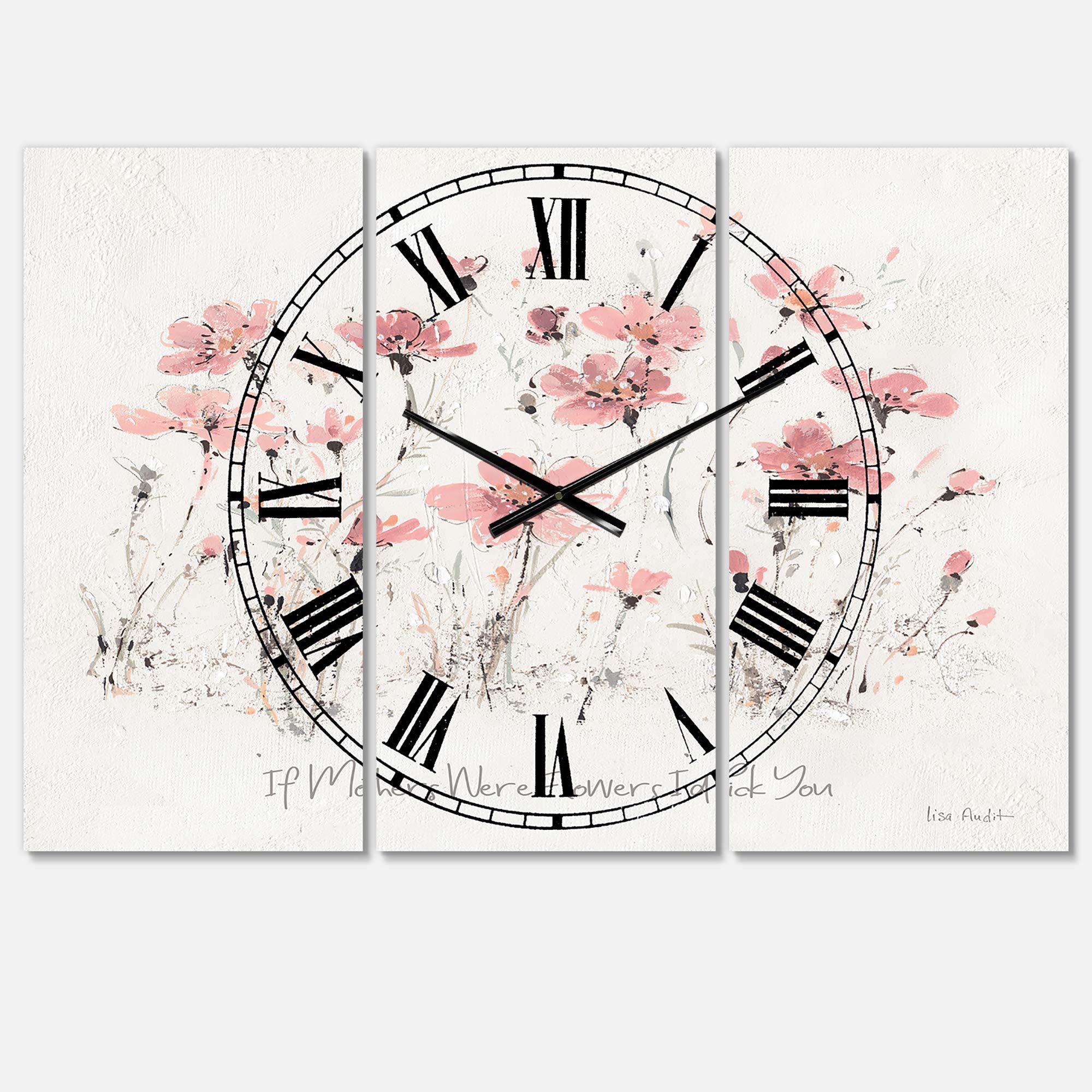 Designart Pink Banana Modern Round Wall Clock - Contemporary Metal Wall Art for Home, Living Room, Bedroom & Office Decor | Perfect for Boho, Minimalist & Tropical Interior Design Styles