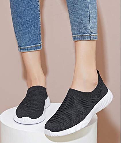 Women's Slip On Sneakers - Breathable Mesh Casual Tennis Shoes for Walking, Running & Gym Workouts | Lightweight Comfortable Athletic Shoes for Women | Perfect for Daily Wear, Travel & Sports Activities