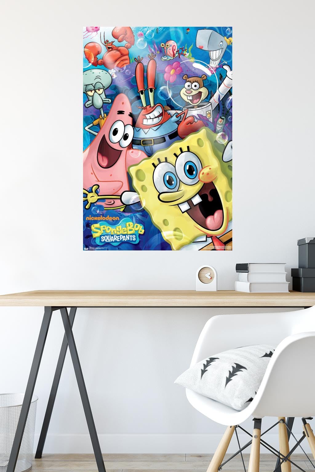Trends International Nickelodeon SpongeBob SquarePants Joy Wall Poster - 22.375 x 34 Inches Premium Quality Poster & Mounting Bundle - Perfect for Kids' Bedrooms, Playrooms & Classroom Decor