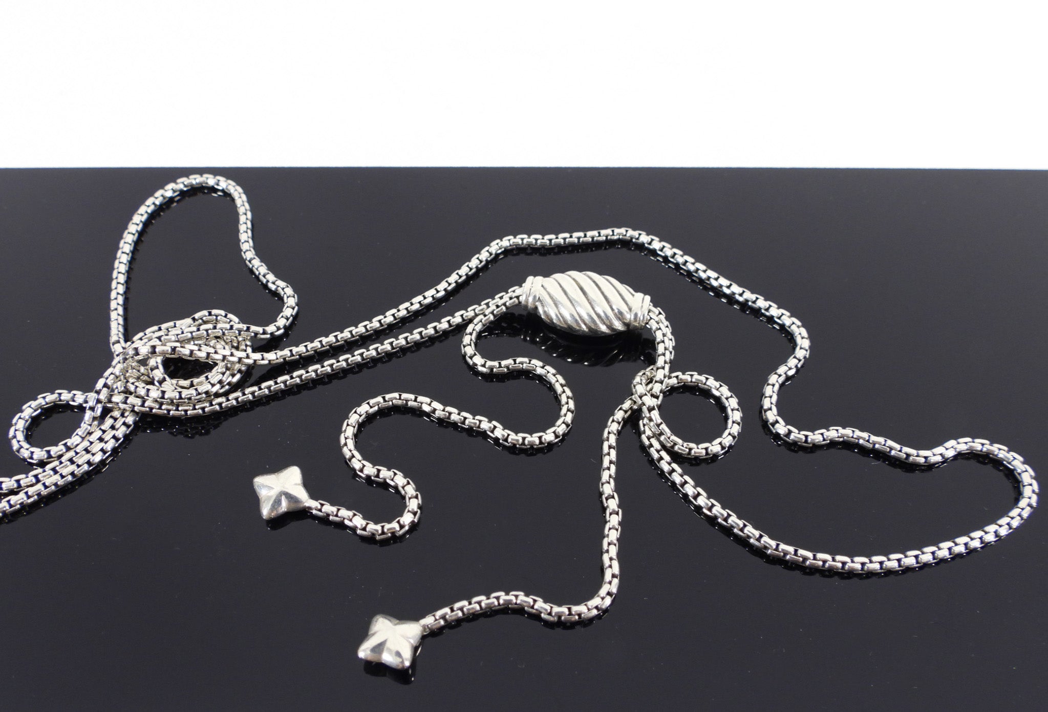 David Yurman Sterling Silver Crossover Pendant Necklace for Women - Elegant Layering Jewelry for Everyday Wear & Special Occasions