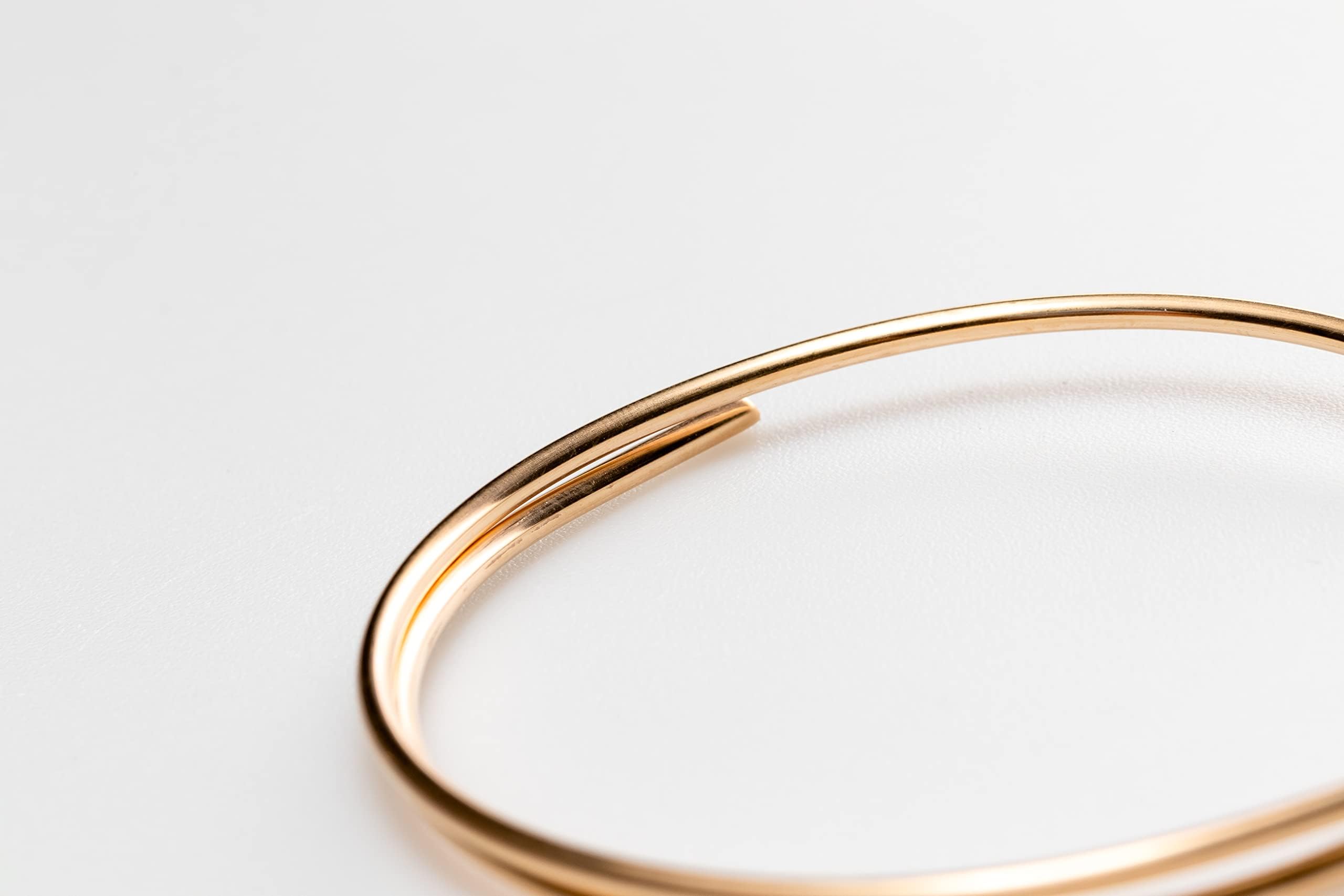 14K Gold Filled Round Wire 8 Gauge (1FT) - Dead Soft Yellow Gold Craft Wire for Jewelry Making, DIY Projects - Made in USA - Perfect for Necklaces, Bracelets & Wire Wrapping