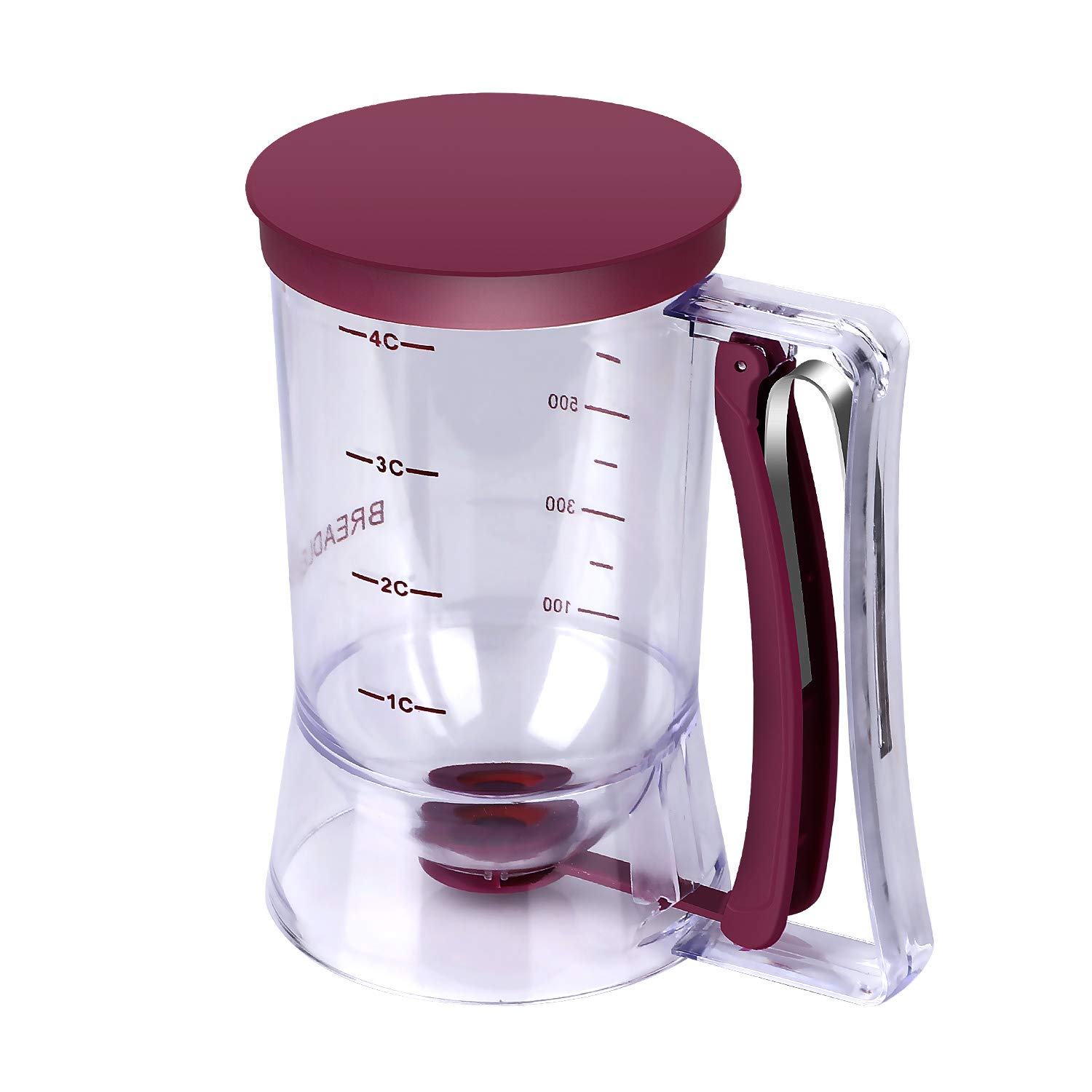 **Purple Batter Dispenser for Cupcakes, Pancakes, Waffles & Cookies - Precise Measuring Cup & Cream Separator - Essential Baking Tool for Home & Professional Bakers (Ideal for Parties, Breakfast & Dessert Making)**