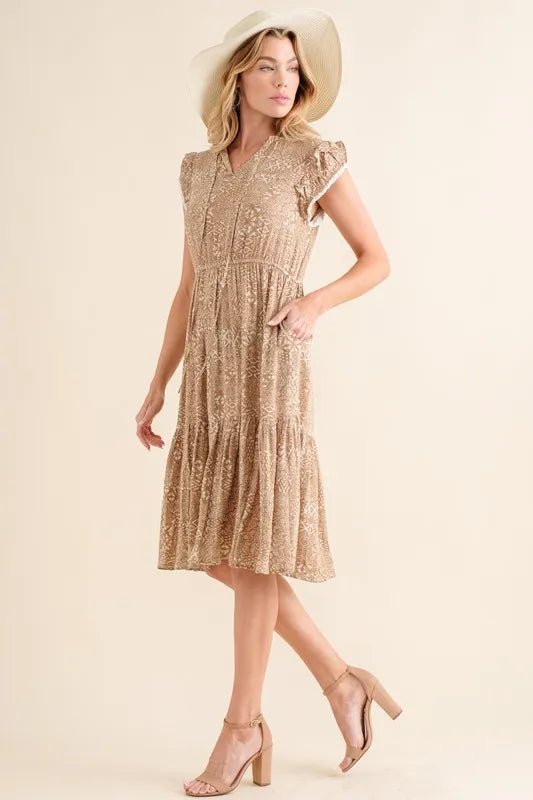 Boho Printed Tiered Maxi Dress for Women - Flowy Summer Beach Dress with Long Sleeves | Perfect for Vacation, Music Festivals & Boho Chic Outfits
