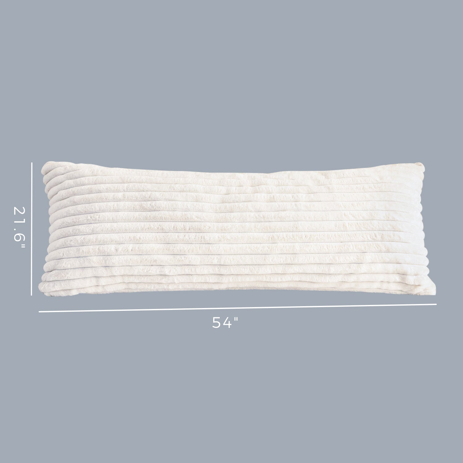 MAXYOYO Ultra Soft Striped Faux Fur Body Pillow for Adults - 20x54 Inch Long Hugging Pillow for Side Sleepers & Pregnancy Support (White) - Perfect for Bed, Couch & Home Comfort