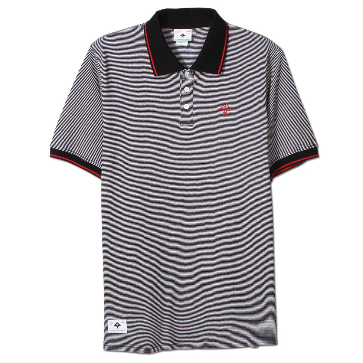 LRG Resolution Striped Short Sleeve Polo Shirt for Men - Black | Casual & Business Wear | Perfect for Office, Golf & Summer Outings