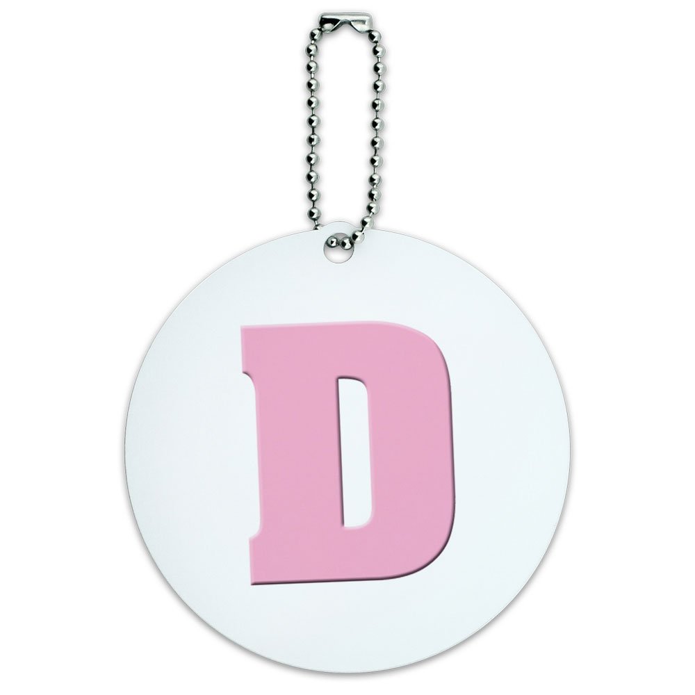 Personalized Letter D Initial Baby Girl Luggage Tag - Pink Block Font Suitcase ID Tag for Carry-On, Backpack & Travel Bags | Perfect for Baby Showers, Travel & School