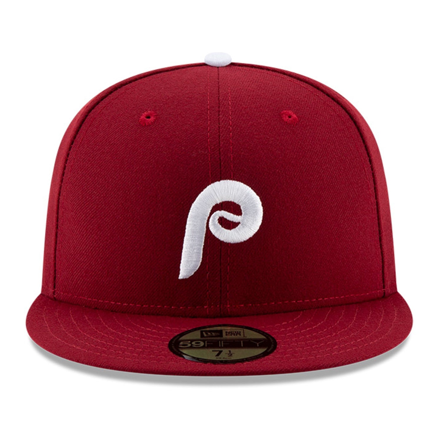 New Era 59Fifty Authentic MLB Philadelphia Phillies Alternate 2 Baseball Cap - Cardinal & White - Official Licensed Snapback Hat for Men & Women | Game Day, Sports Fan Gift, Streetwear Fashion Accessory