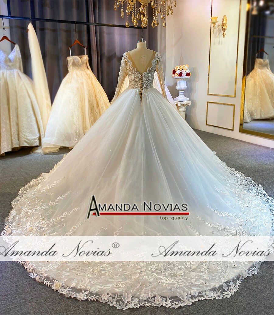 NS4044 Nude Color Lace Wedding Dress for Bride - Perfect for Beach, Garden & Church Ceremonies