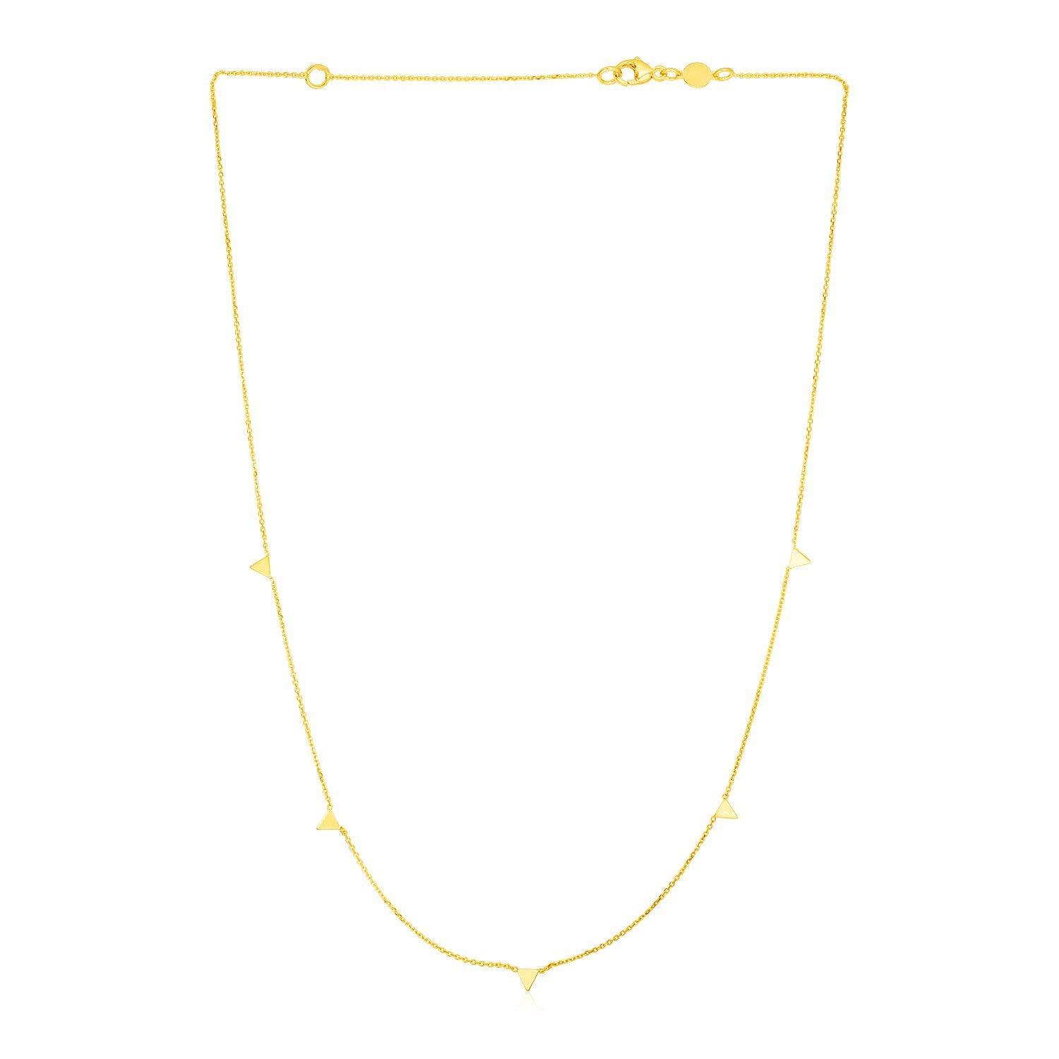 14K Yellow Gold Triangle Pendant Necklace for Women - Elegant Minimalist Jewelry for Everyday Wear, Gifts & Special Occasions