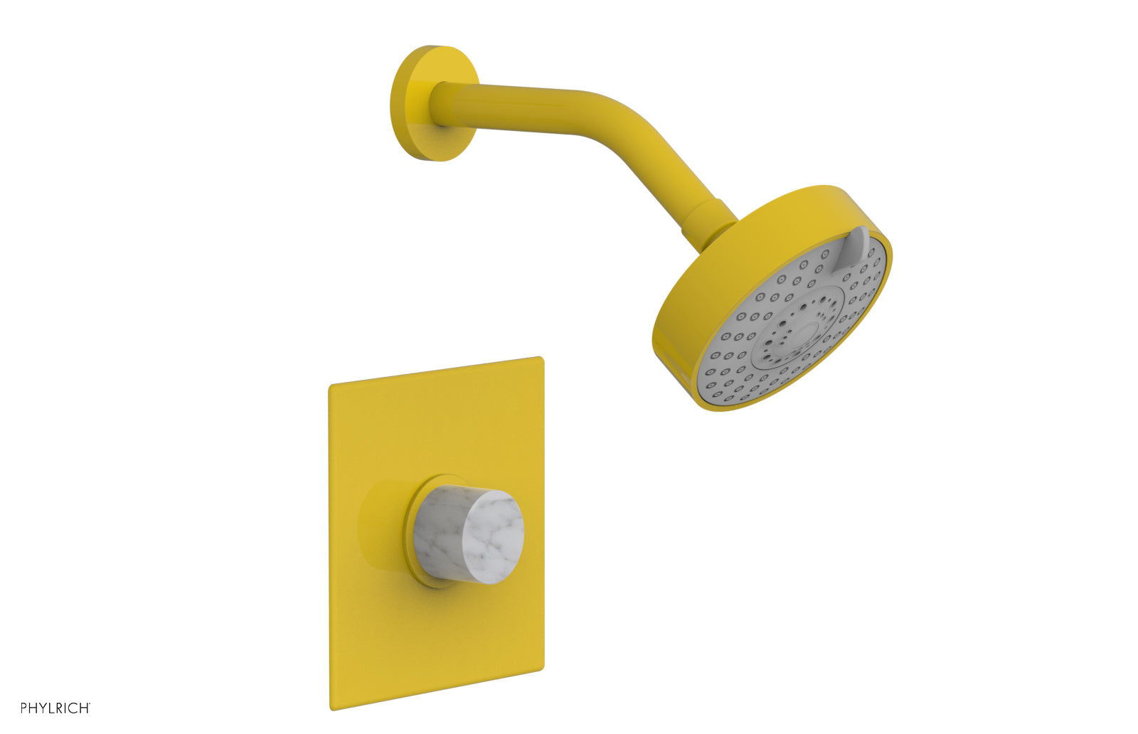 BASIC II Pressure Balance Shower Set with White Marble Handle - 230S 23 Series - Perfect for Modern Bathroom Renovation & Spa-Like Shower Experience