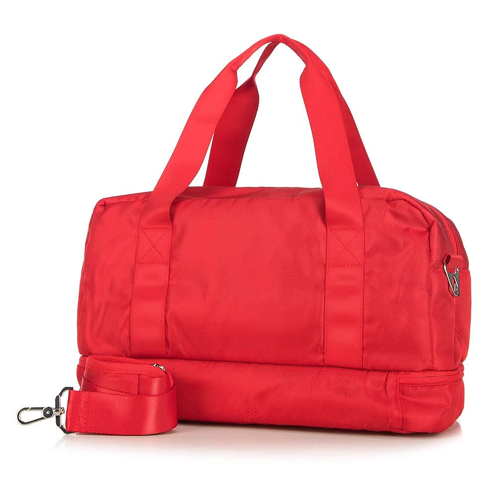 Premium Red Travel Bag - Lightweight Durable Carry-On Luggage for Women & Men - Perfect for Airplane, Business Trips & Weekend Getaways