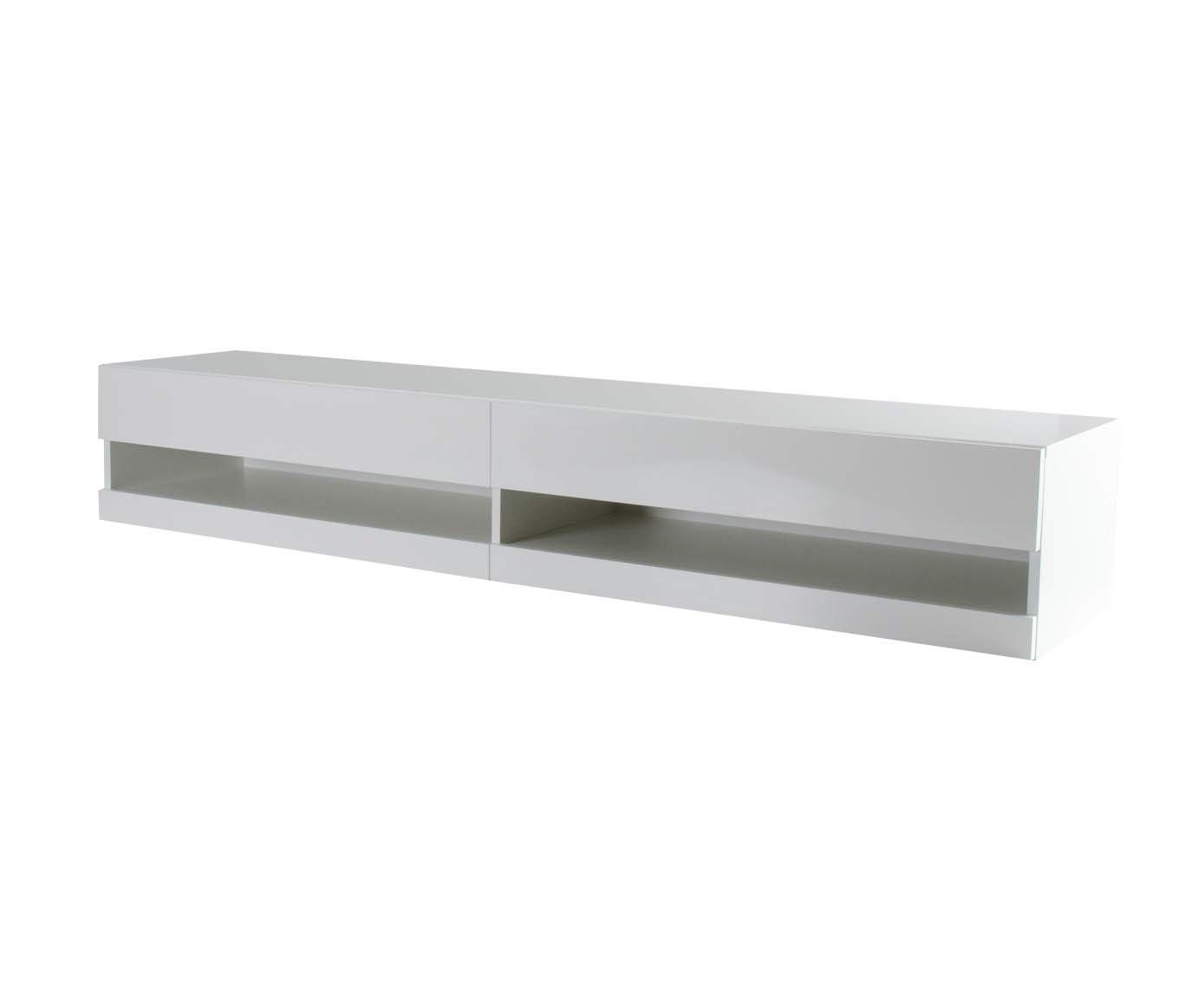 LIDO Gloss TV Stand - Modern White Entertainment Center for Living Room, Bedroom & Home Theater - 60 Inch TV Console with Storage Shelves