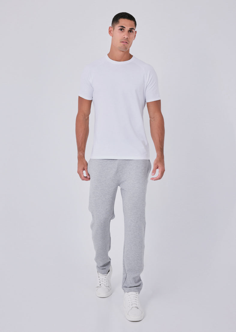 Men's Comfortable Straight Leg Lounge Pants - Soft & Breathable Grey Marl for Relaxing at Home, Yoga, and Casual Wear