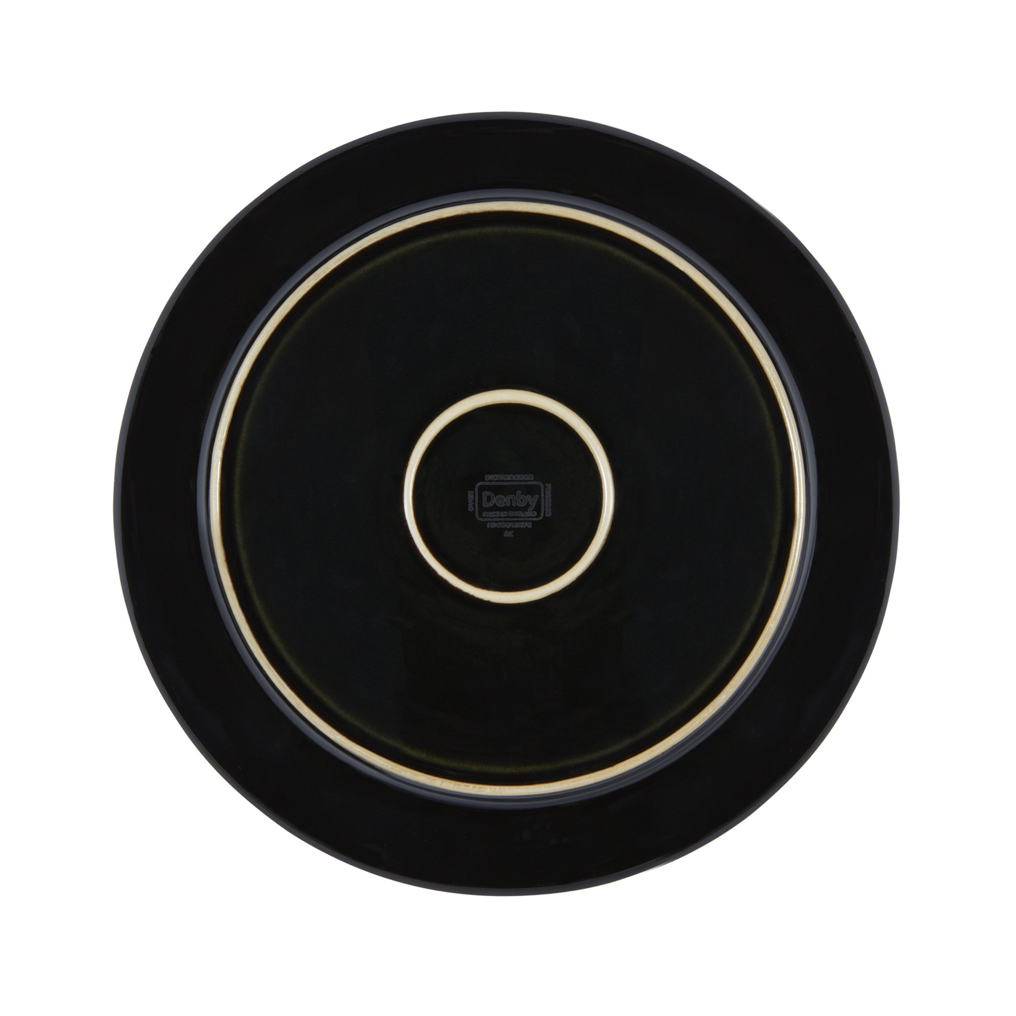 Denby Halo 4-Piece Wide Rimmed Salad Plates Set – Durable Ceramic Dinner Plates for Salads, Pasta & Appetizers – Perfect for Dining, Entertaining & Everyday Use