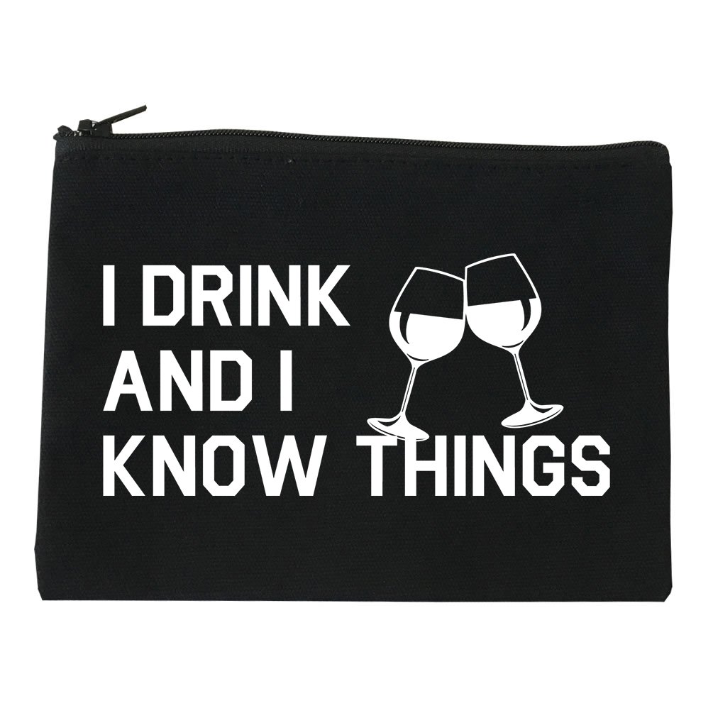 I Drink And I Know Things Cosmetic Makeup Bag - Travel Organizer for Makeup Brushes & Toiletries - Perfect for Travel, Gym & Daily Use