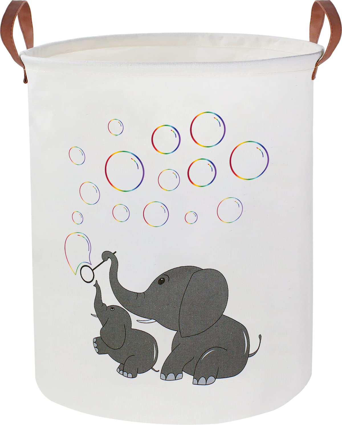 Collapsible Storage Bin for Baby Clothes, Toys & Laundry - Cute Elephant Design