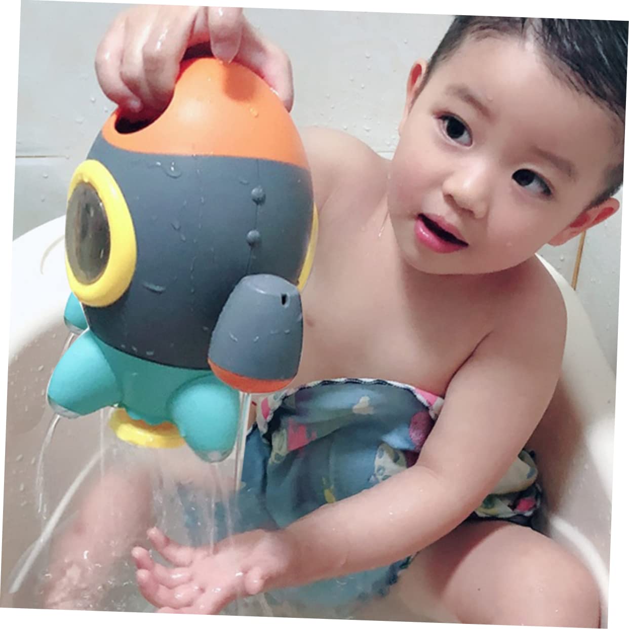 HEMOTON 2-Pack Grey ABS Rocket Fountain Bath Toys for Kids - Fun Bathtub Water Play Toys for Toddlers & Children | Perfect for Pool, Beach, and Outdoor Water Activities