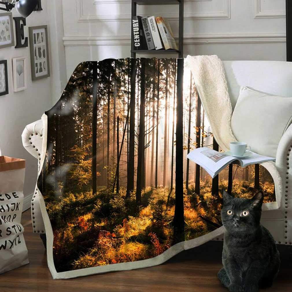 YCSD 3D Digital Printing Double Thick Plush Blanket - Soft Square Sofa Cover Throw (59x51 Inches, Color A9) - Perfect for Living Room, Bedroom, and Outdoor Picnics