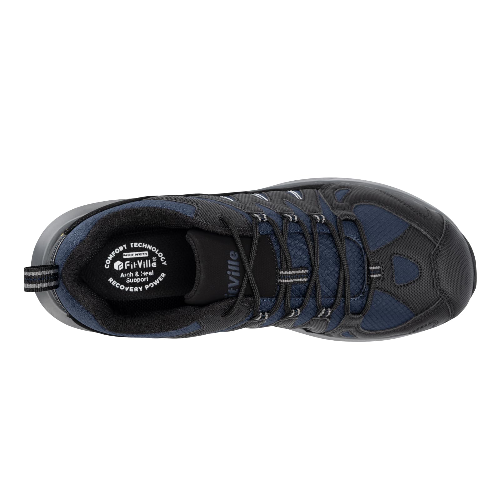 FitVille Wide Hiking Shoes for Women - Arch Support Outdoor Work Shoes & Trekking Sneakers | Heel Pain Relief | Perfect for Hiking, Trail Walking & Outdoor Adventures