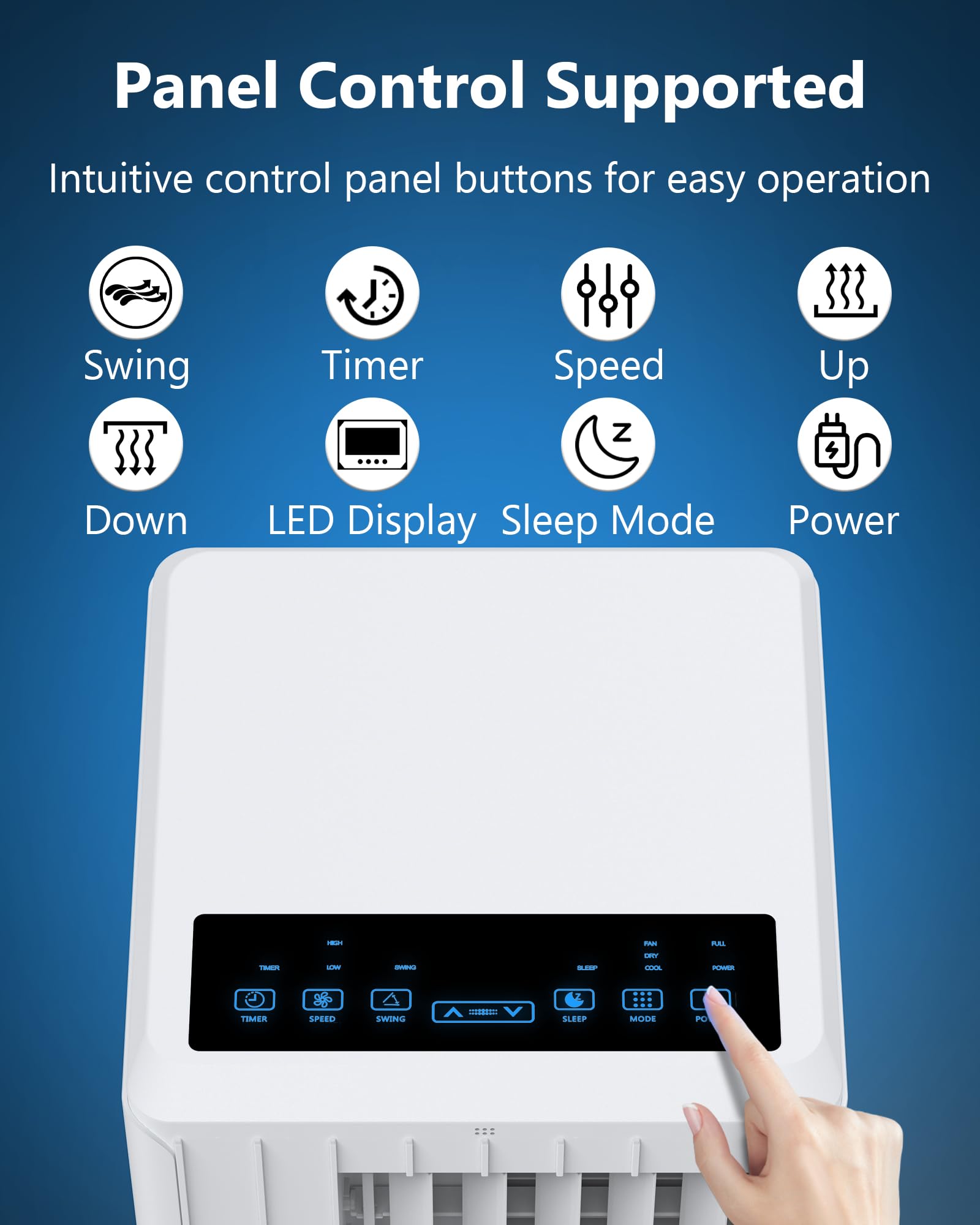 8000 BTU Portable Air Conditioner with Dehumidifier & Fan - Remote Control, Cools up to 300 Sq.Ft - Perfect for Bedroom, Kitchen, Office & Small Spaces | ASHRAE Certified