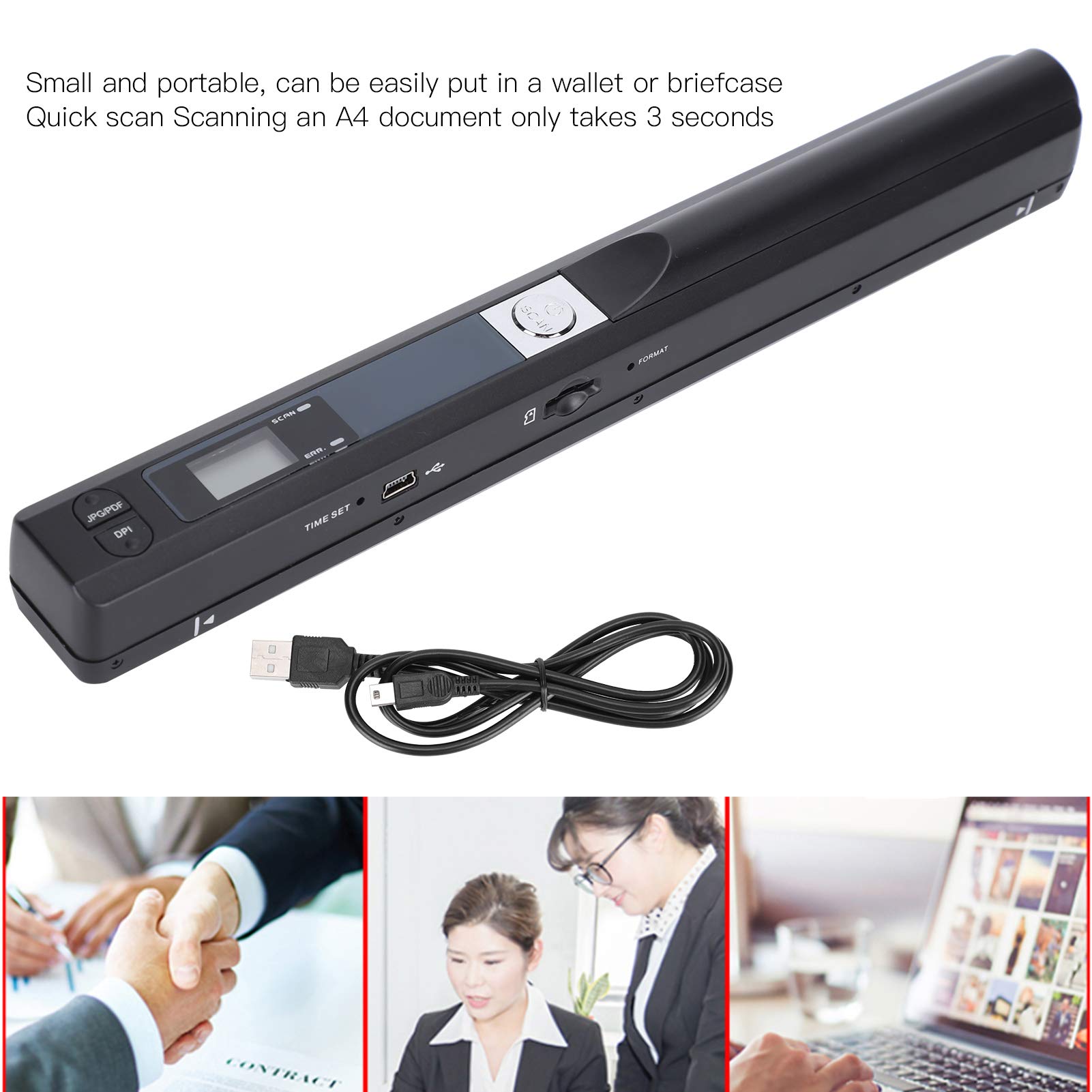 Portable Handheld Document Scanner - High-Speed Business & Receipt Scanner for Books, Photos & Pictures | Perfect for Office, Travel & Home Organization