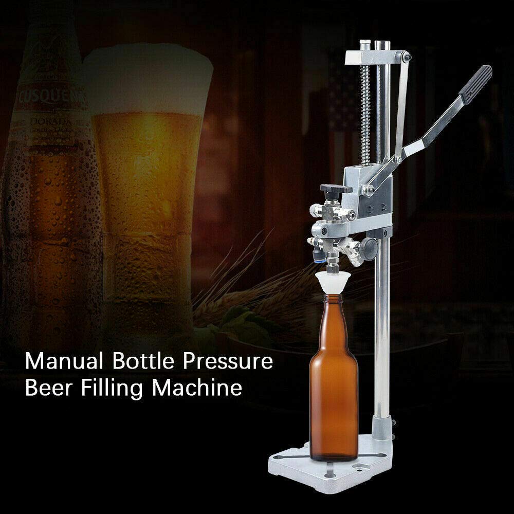 Stainless Steel 304 Manual Bottle Filling Machine for Beer, Wine & Beverages | Food Grade Pressure Liquid Filler | Perfect for Home Brewing, Craft Beer & Small Batch Production