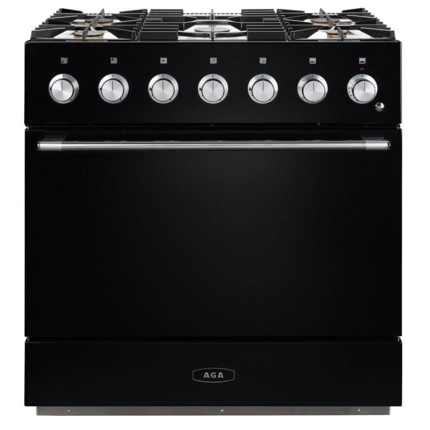 AGA 36-Inch Mercury Dual Fuel Range with True European Twin Fan Convection - AMC36DF BLK | Professional Gas & Electric Stove for Home Chefs | Perfect for Baking, Roasting & Gourmet Cooking