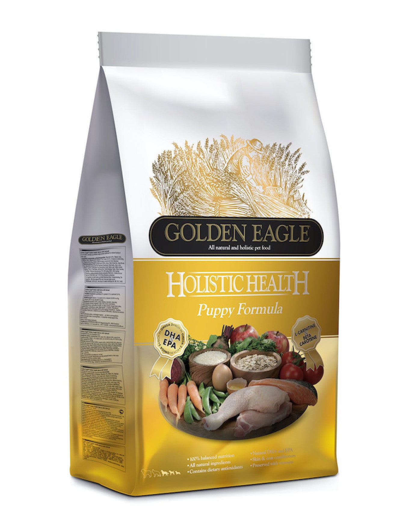 Golden Eagle Holistic Puppy Formula Dry Dog Food - Premium Nutrition for Growing Puppies (5lb & 15lb Bags) - Perfect for Small Breed Puppies & Training Treats