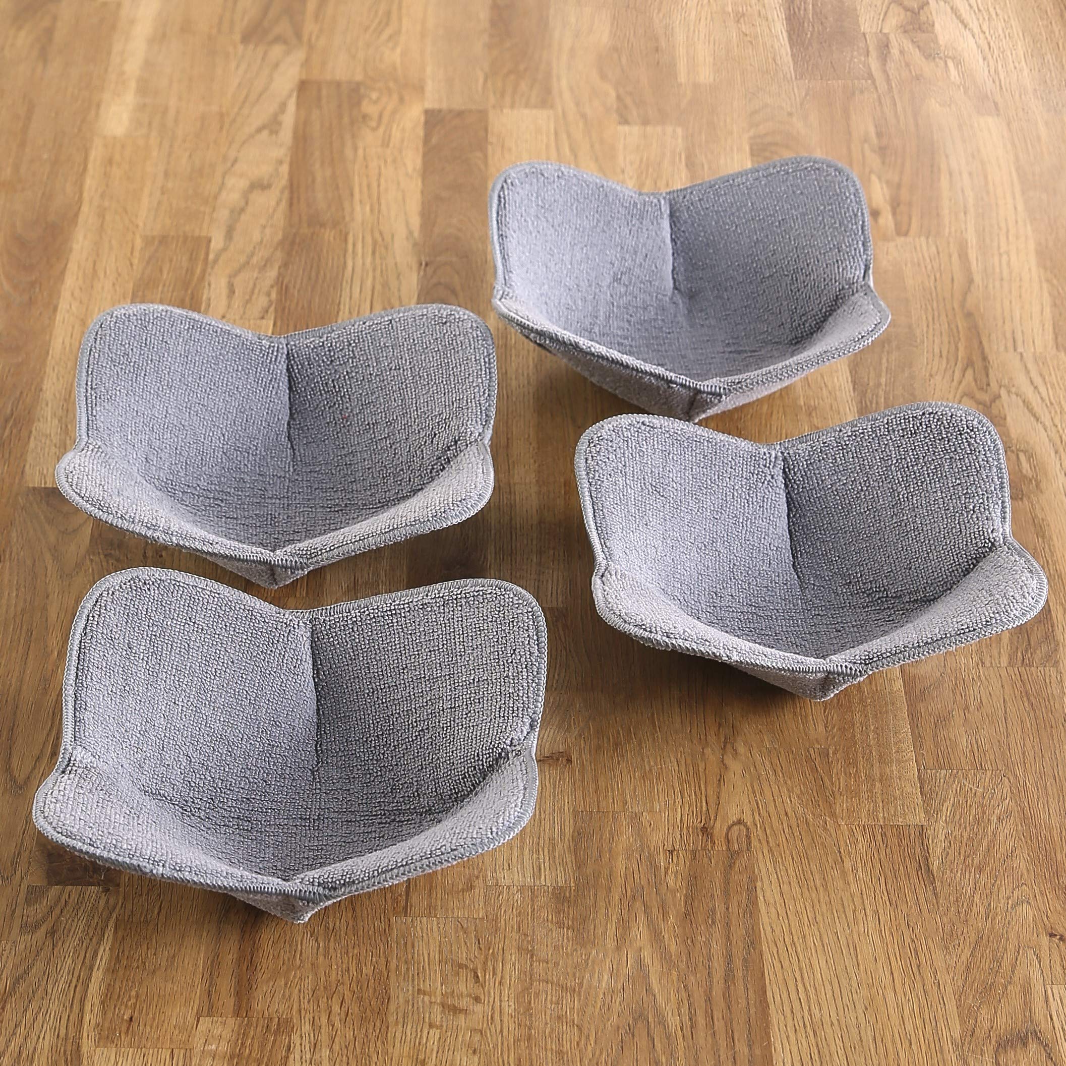 MSR Imports Microwave Bowl Huggers – Set of 4 Gray Heat-Resistant Microwave Oven Mitts & Hot Pads for Safe Cooking, Baking & Reheating | Microwave Safe Handles for Popcorn, Soup Bowls & Leftovers | Essential Kitchen Accessories for Home, Office & Restaurant | Perfect for Meal Prep, Serving Hot Dishes & Everyday Cooking | Great for Microwave Safety, Oven Use & Quick Meals