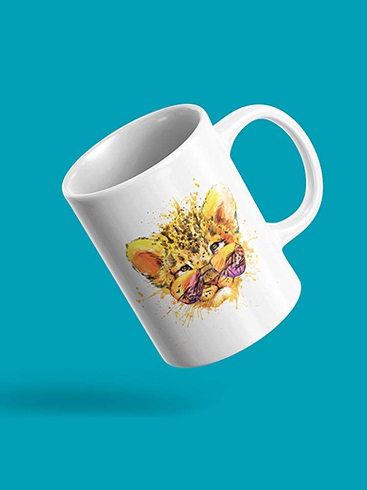 Smartprints Lion Cub With Sunglasses Coffee Mug - Funny Animal Design Ceramic Cup for Coffee, Tea & Hot Drinks - Perfect Gift for Men, Women, Office & Home Use