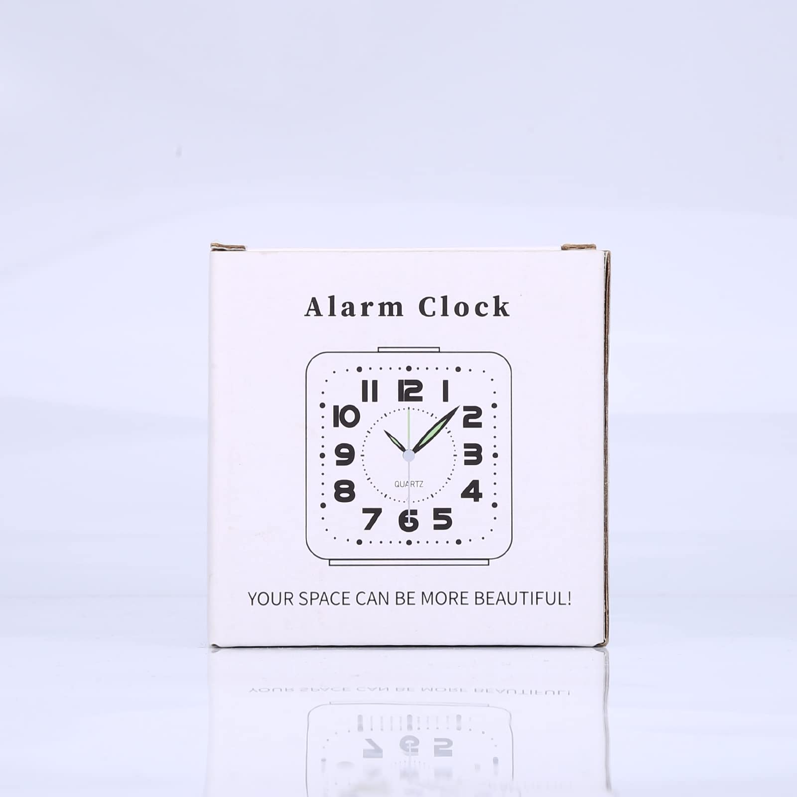 Brifit Silent Alarm Clock - Battery Powered Non-Ticking Bedside Clock with Luminous Hands, Large Display & Snooze Function - Perfect for Heavy Sleepers, Travel, Bedroom & Office Use - Easy to Read Black Clock with Night Light