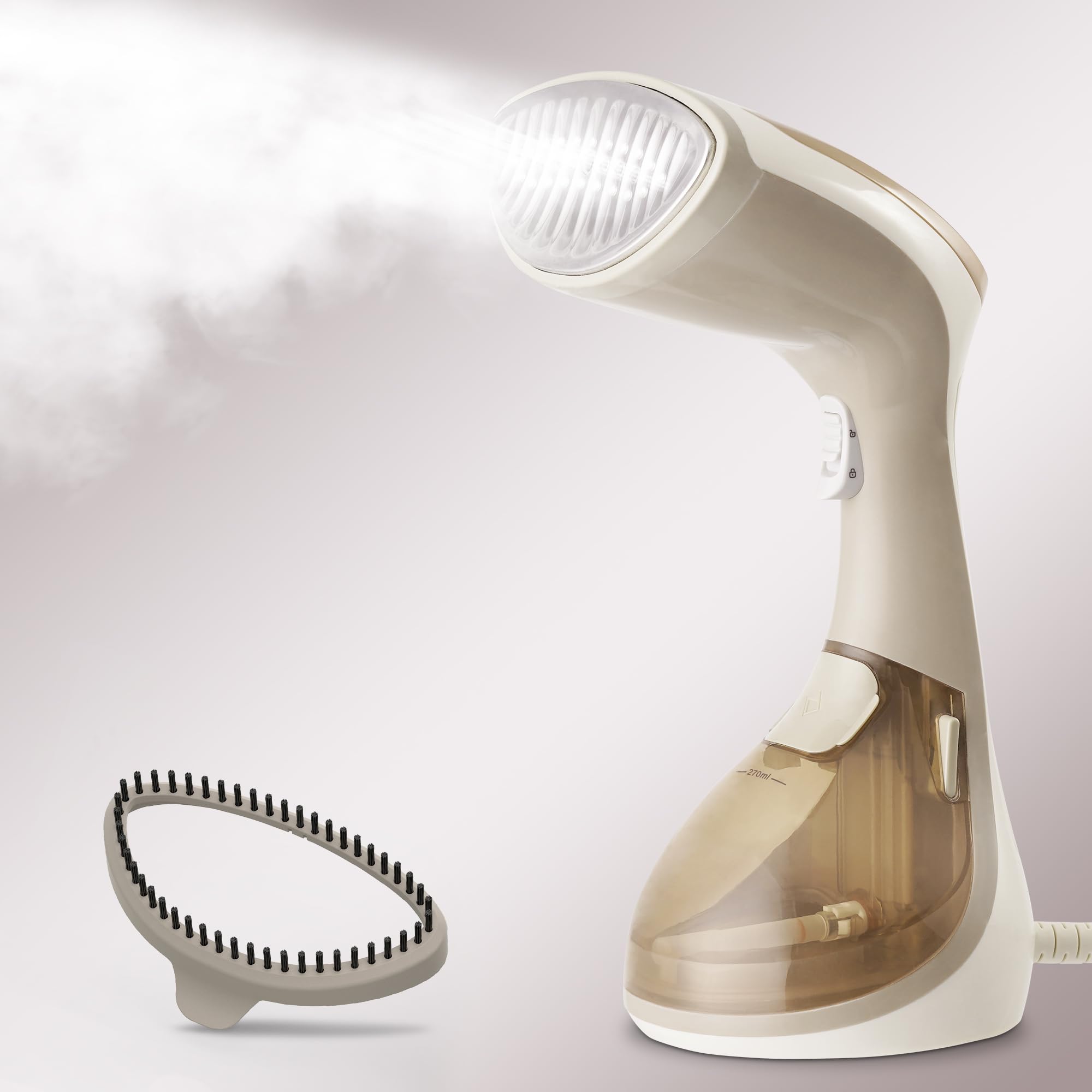 OMAIGA 1200W Garment Steamer for Clothes - 270ml Detachable Water Tank, 20g/min Powerful Steam, 25-Second Fast Heat-Up, Non-Stick Soleplate - Perfect for Wrinkles Removal, Home & Travel Use, Professional Clothing Care