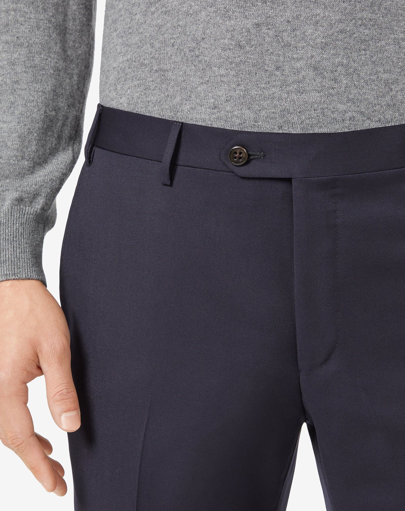Premium CORNELIANI Men's Regular Fit Dress Pants in Navy Blue - Business Casual & Office Wear for Professionals