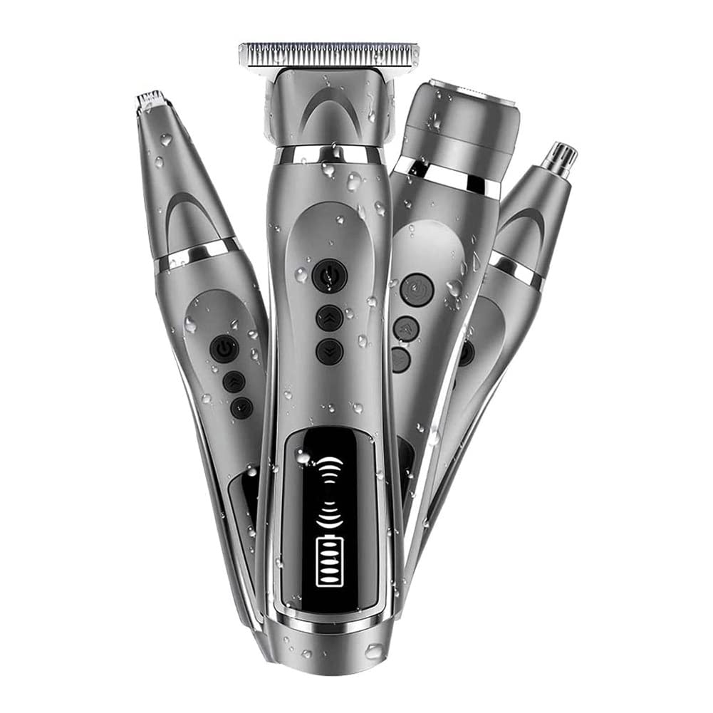 Professional Painless Nose & Ear Hair Trimmer for Men - USB Rechargeable 4-in-1 Grooming Kit with Electric Trimmer - Perfect for Travel, Home & Office Use
